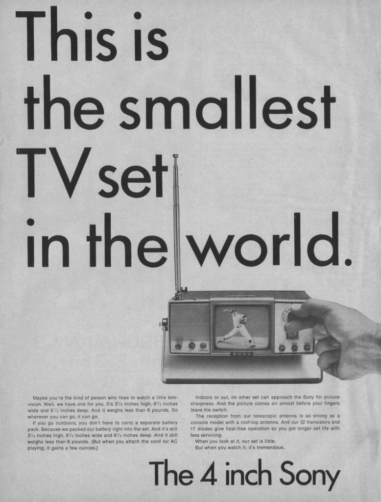 Реклама телевизора Sony TV4 -203 UW
